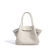Top Grain Leather Wings Woven Handbag