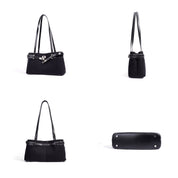 Vegetable Tanned Leather Linen Shoulder Bag