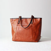 Vegetable Tanned Leather Classic Women Tote Bag