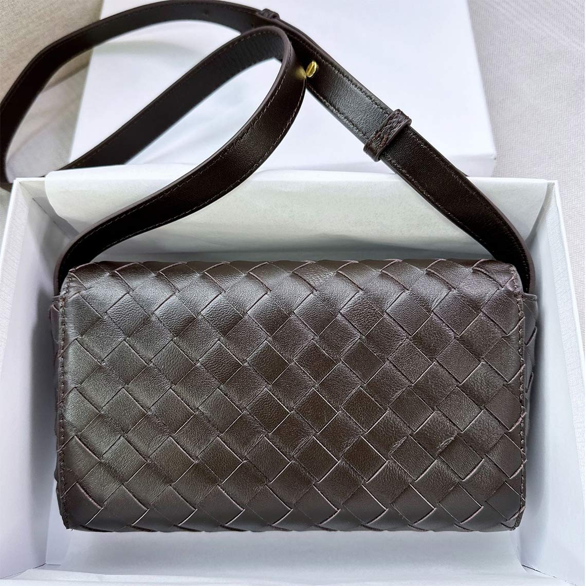 Sheep Leather Women Woven Shoulder Bag