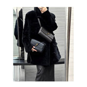 Sheep Leather Women Woven Shoulder Bag