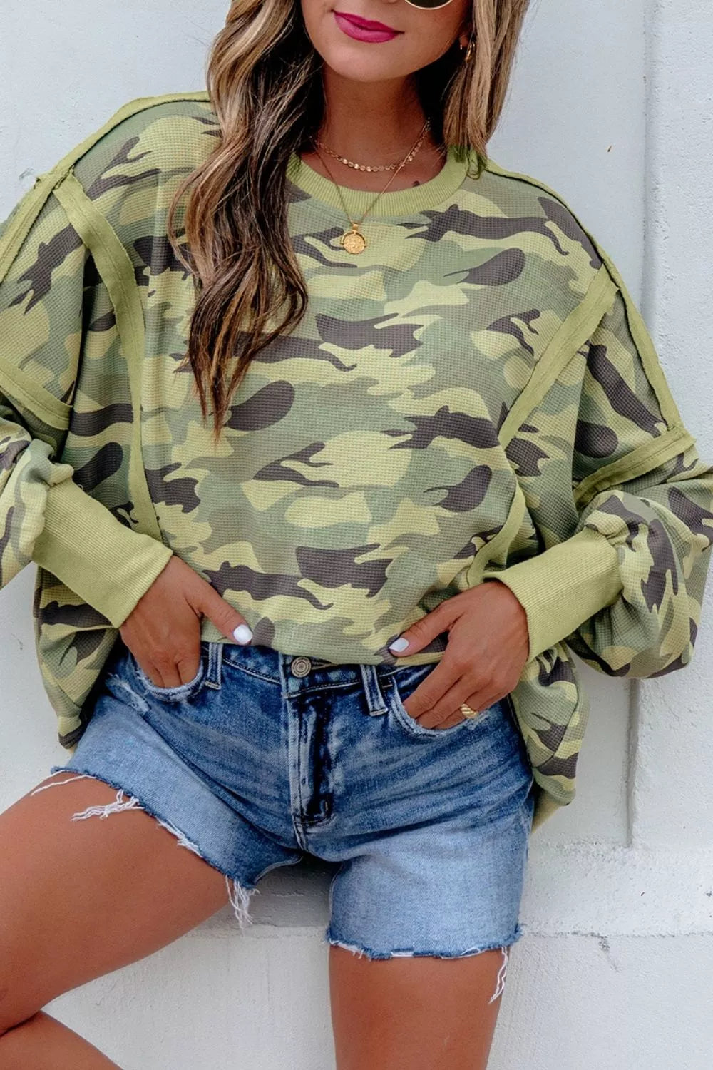 Women's camouflage top, long sleeve