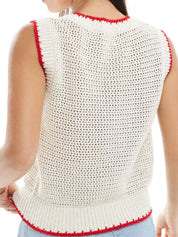 Knit Tank for Women – Chili Pepper Crochet Detail – Chaotic Fashion
