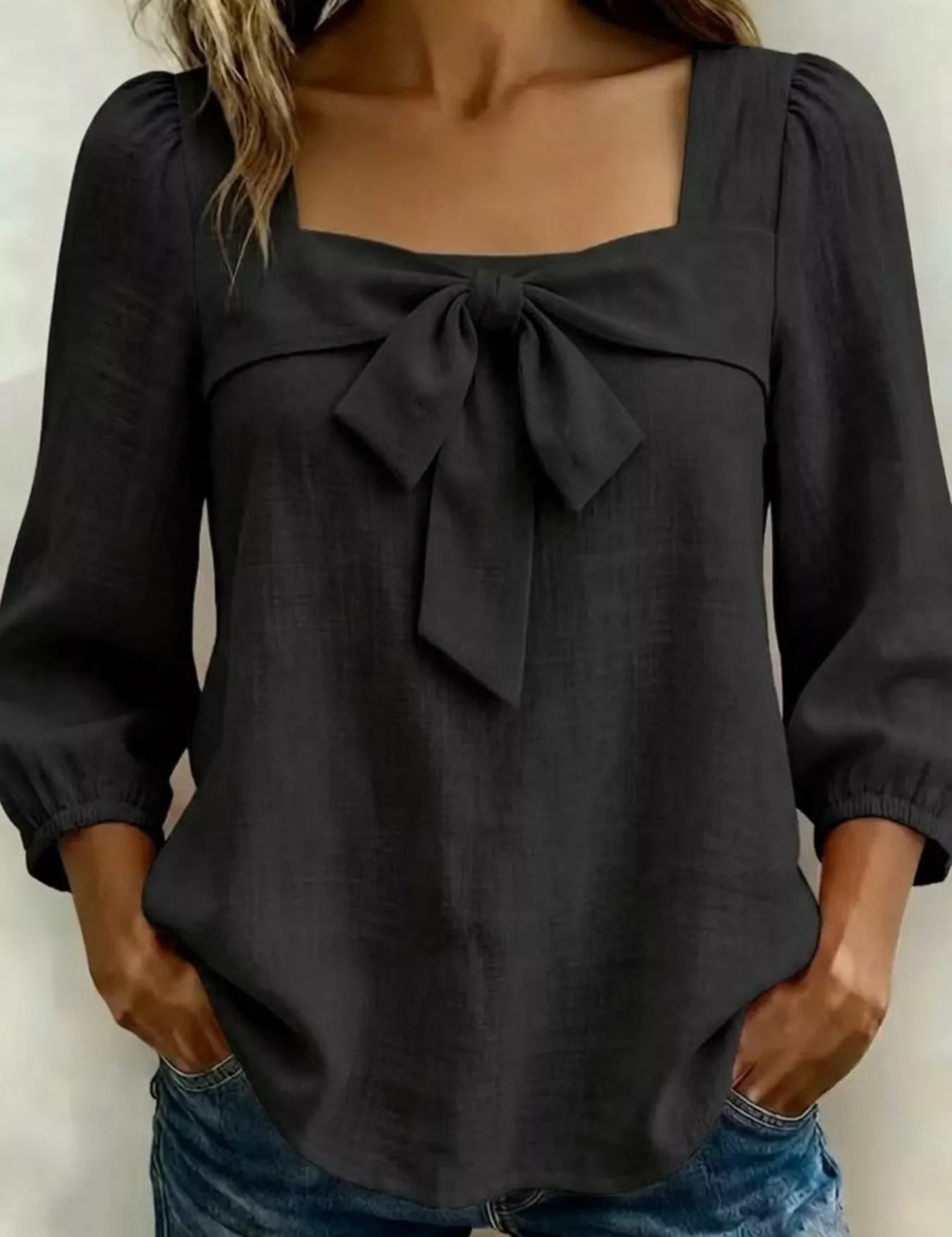 Women's blouse, square neck