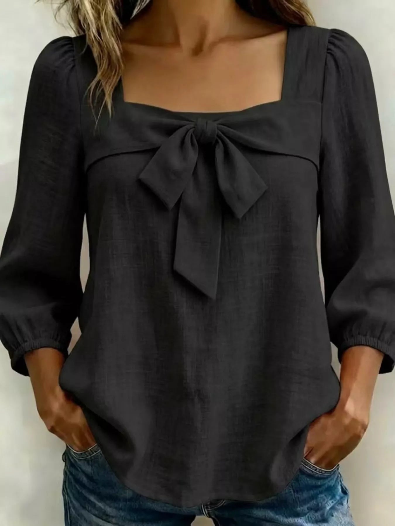 Women's blouse, square neck