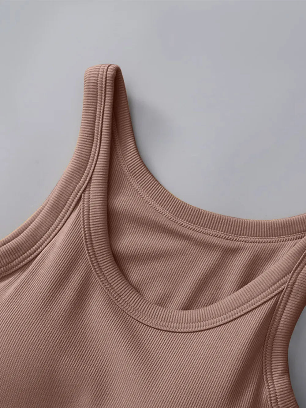 Tank Top with Bra – Khaki Smooth Silhouette – Chaotic Fashion