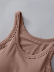 Tank Top with Bra – Khaki Smooth Silhouette – Chaotic Fashion