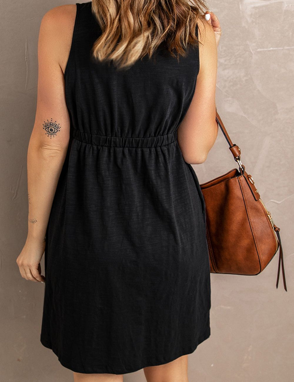 Women's mini dress, sleeveless