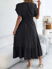 Women's midi dress, round neck