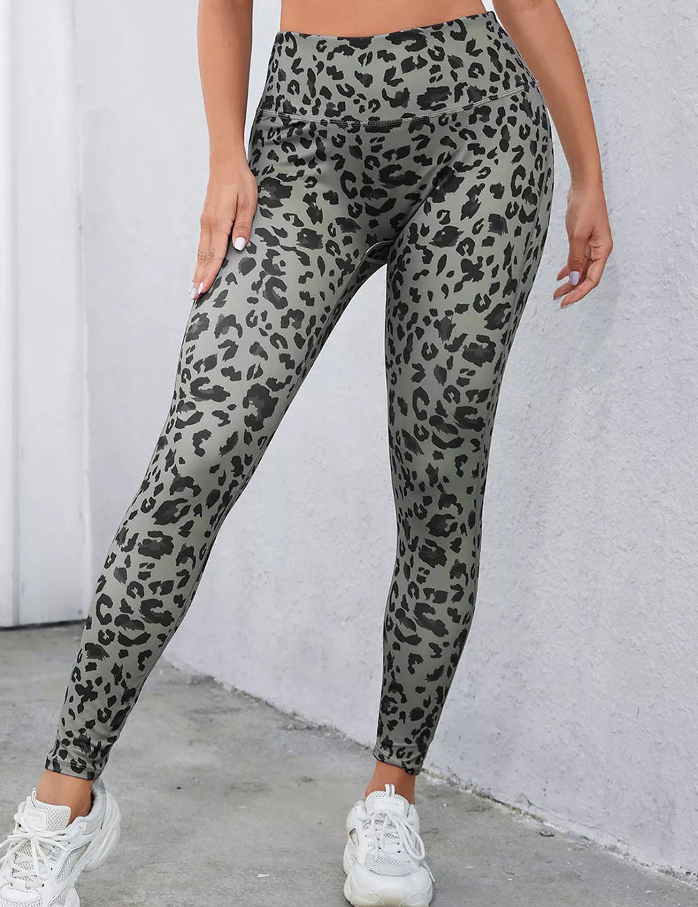 High Waisted Printed Leggings – Sky Blue Colorway – Chaotic Fashion