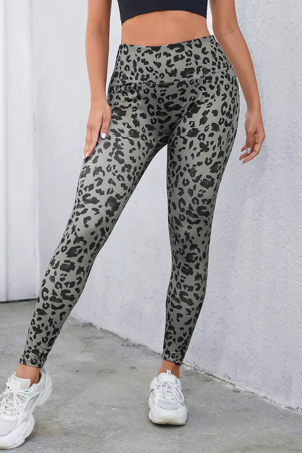High Waisted Printed Leggings – Sky Blue Colorway – Chaotic Fashion