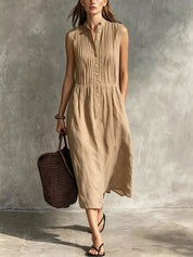 Women's midi dress, sleeveless