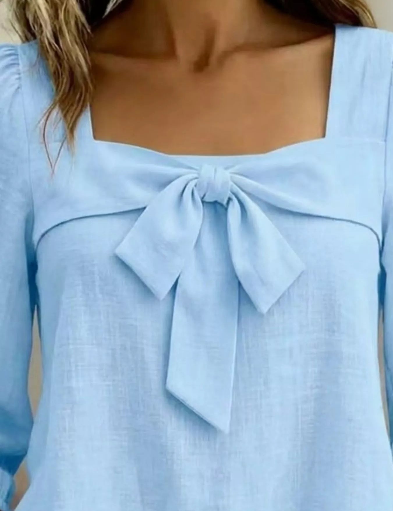 Women's blouse, square neck