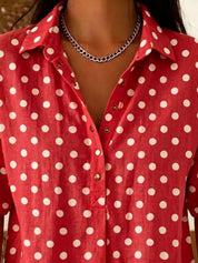 Retro Polka Dot Shirt – Short Sleeve in Yellow – Chaotic Fashion