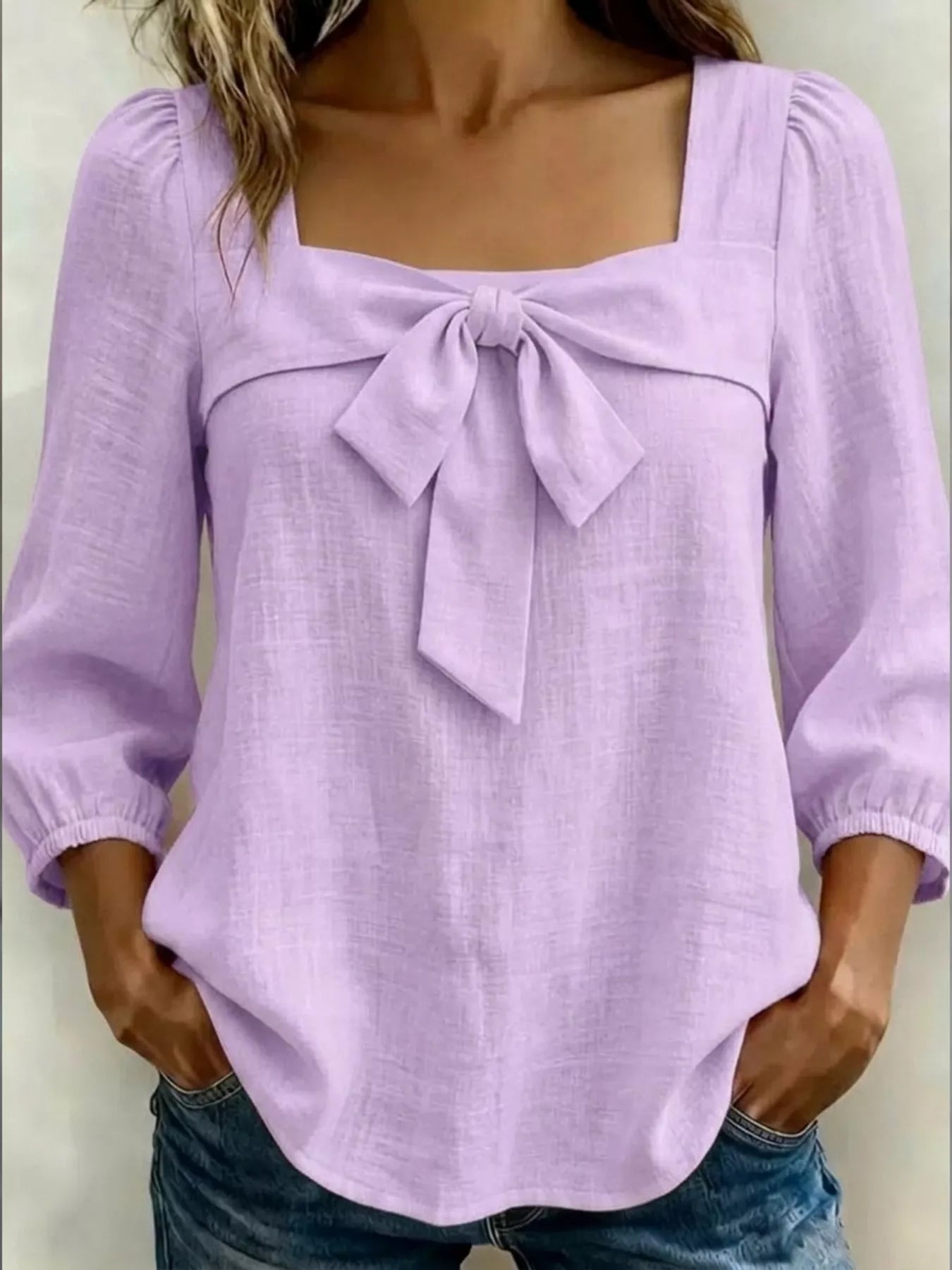 Women's blouse, square neck