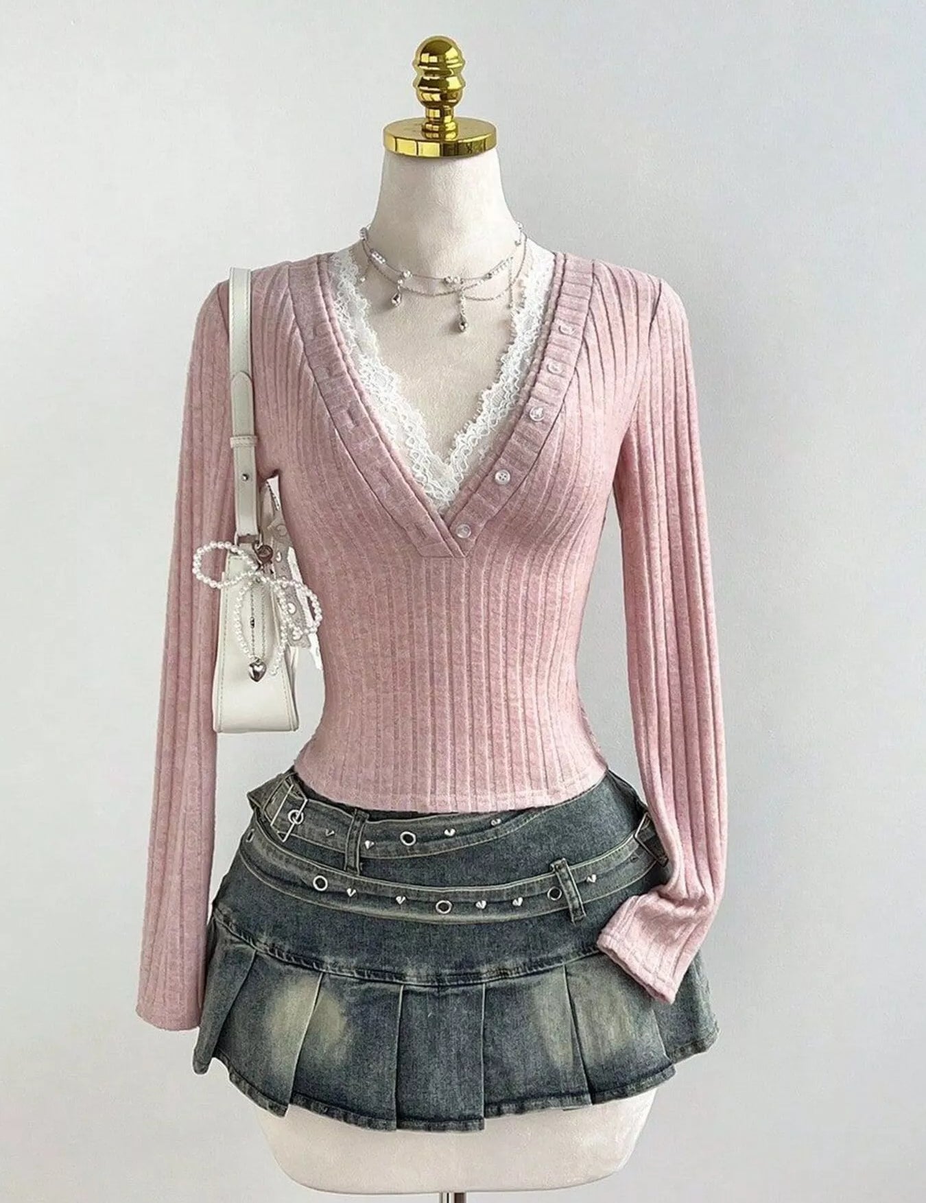 Ribbed Knit Top – White Everyday Style – Chaotic Fashion