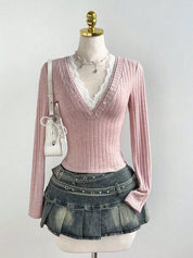 Ribbed Knit Top – White Everyday Style – Chaotic Fashion