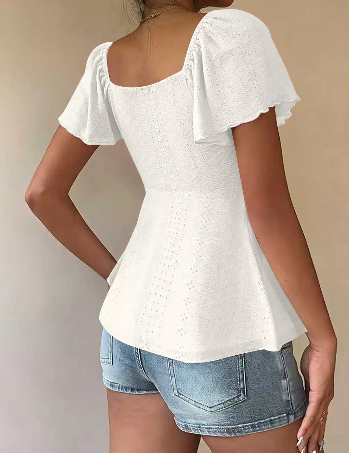 Flutter Sleeve Top – Sky Blue Colorway – Chaotic Fashion
