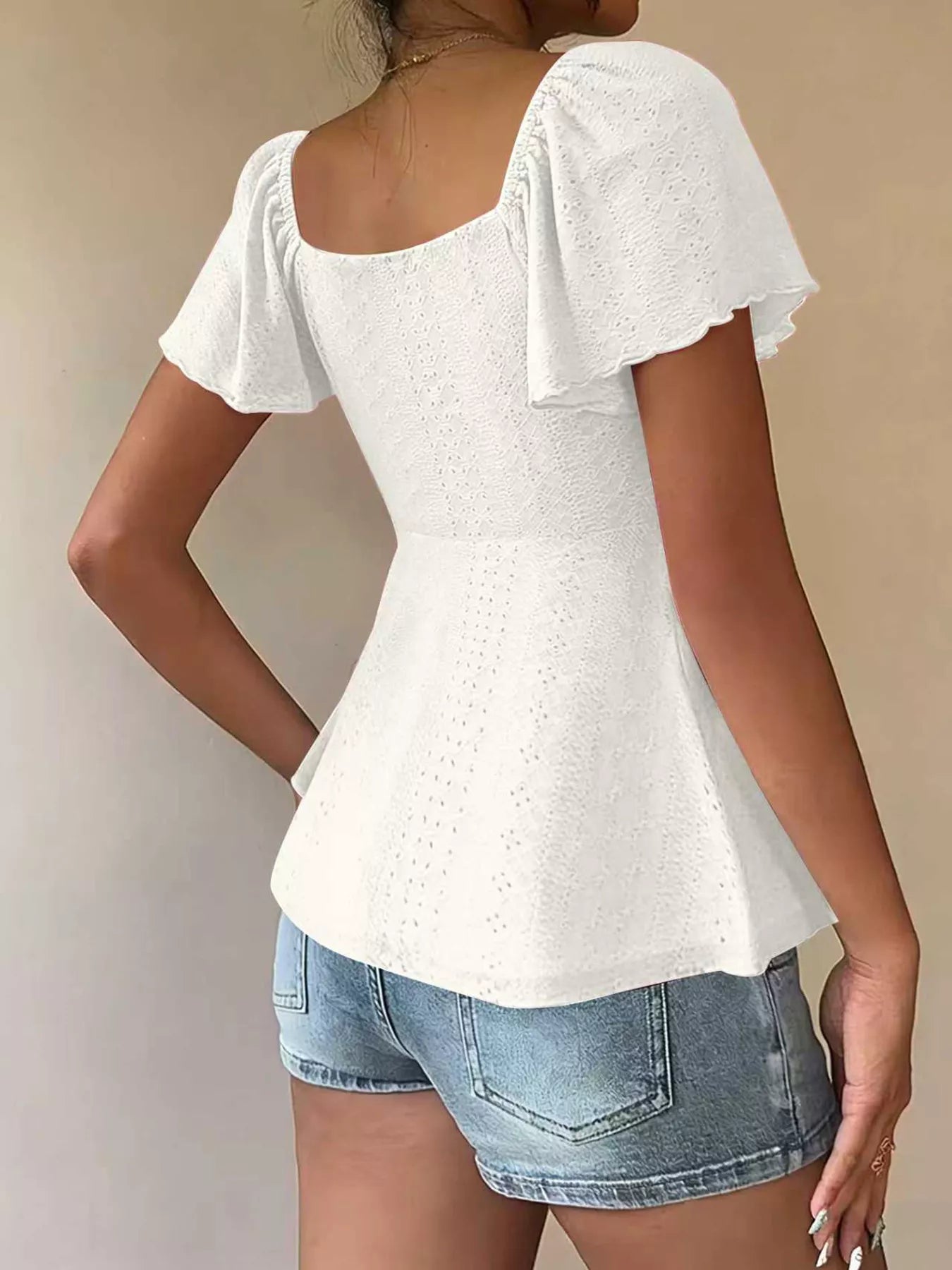 Flutter Sleeve Top – Sky Blue Colorway – Chaotic Fashion
