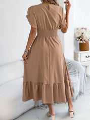 Women's midi dress, round neck