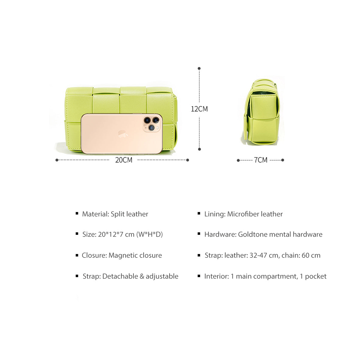 Leather Intrecciato Woven Candy Crossbody Bag