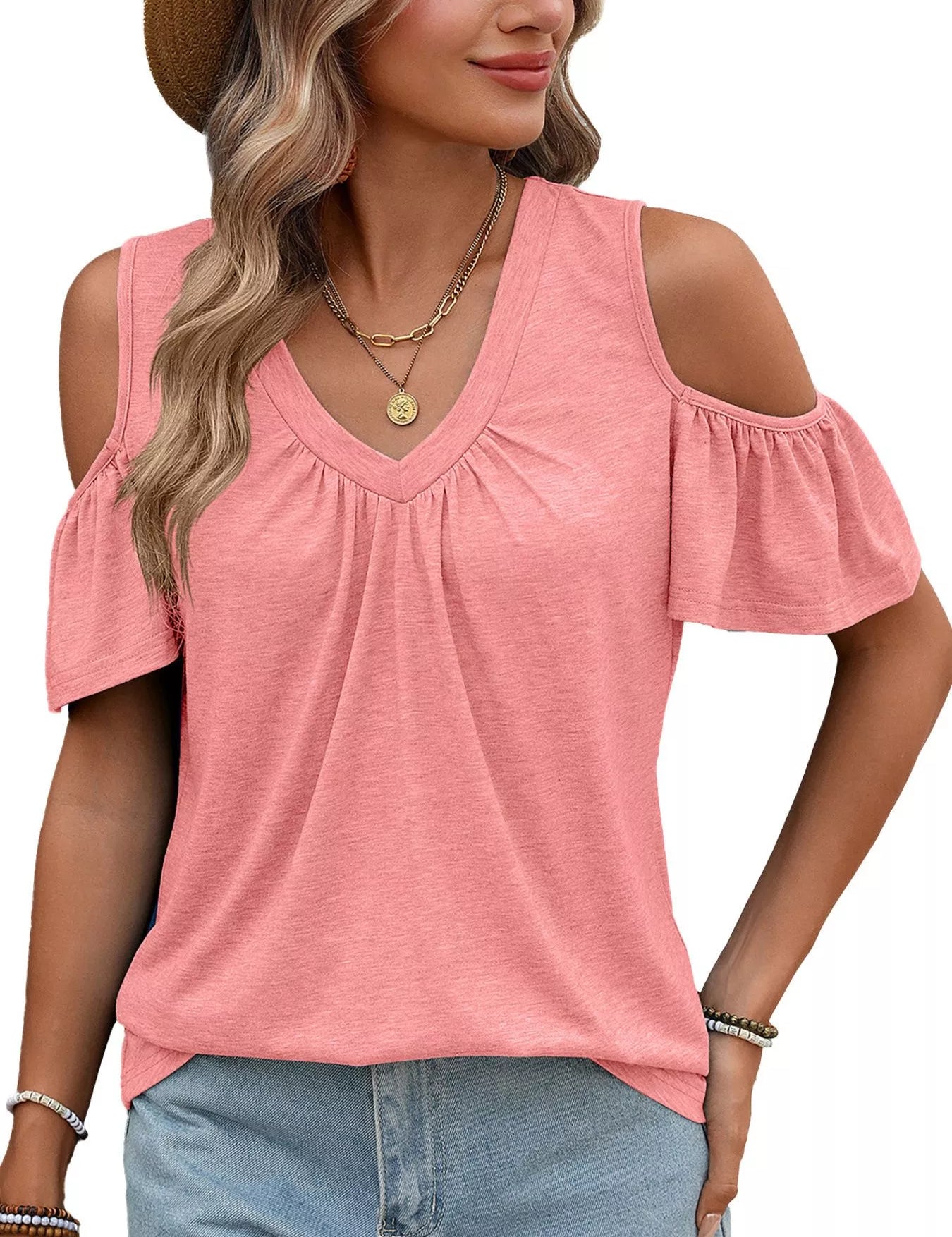 Casual Cold Shoulder Tee – Flattering Everyday Fit – Chaotic Fashion