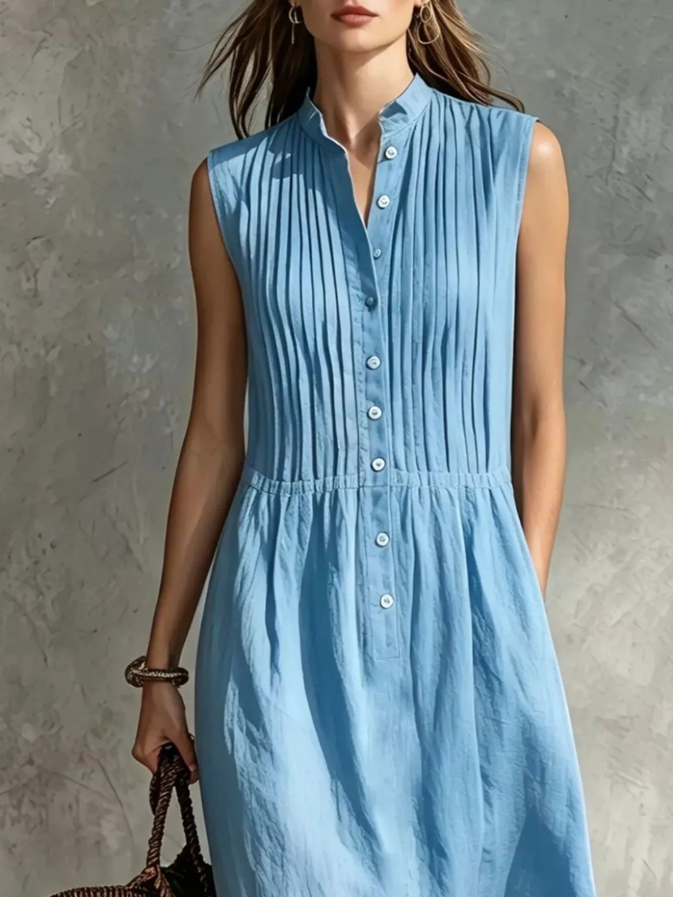 Women's midi dress, sleeveless