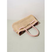 Leather Straw Women Handbag