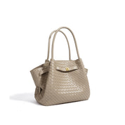 Top Grain Leather Wings Woven Handbag