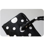 Fur Leather Polka Dot Small Clutch Handbag