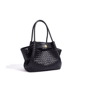 Top Grain Leather Wings Woven Handbag