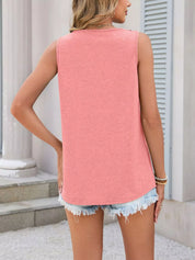Navy Camisole Top – Ribbed Lace Trim Style – Chaotic Fashion