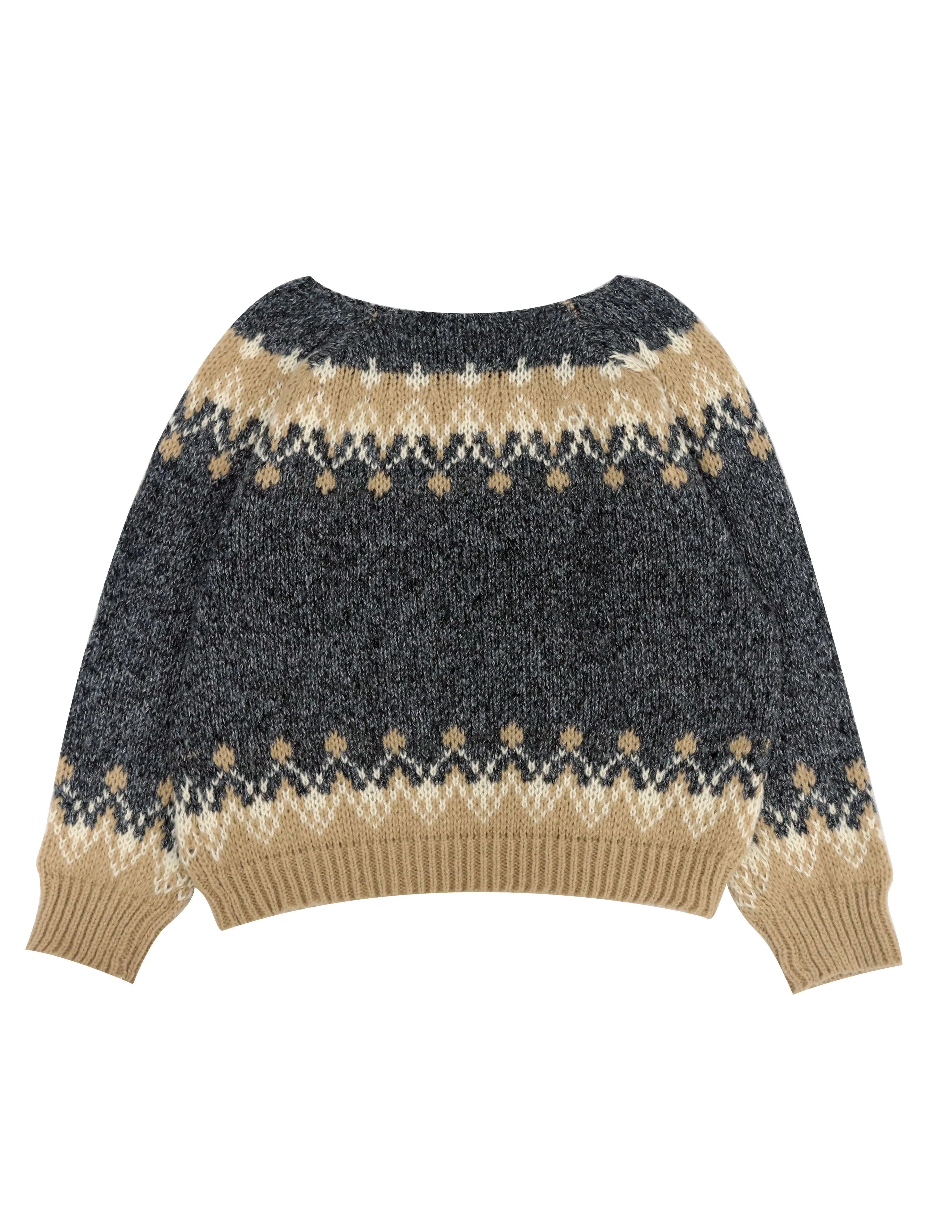 Women’s Geometric Cable Knit Sweater – Cream Polyester –  Round Neck Pullover for Fall & Winter Chaotic Fashion