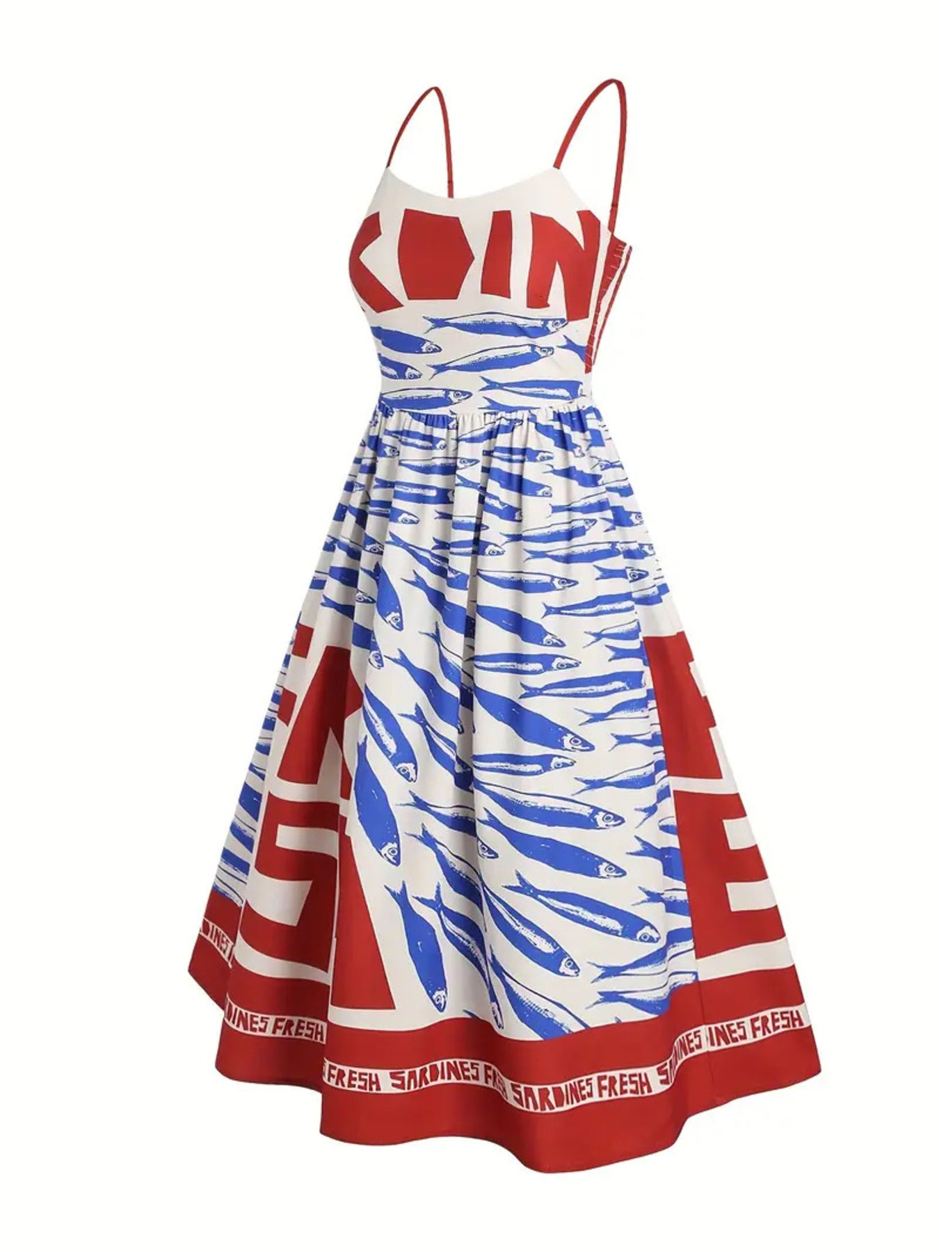 Spaghetti Strap Midi Dress – Smocked Bodice in Rust – Chaotic Fashion