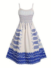 Midi Dress for Women – Rust Smocked Fit – Chaotic Fashion