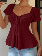 Eyelet Flutter Top – Warm-Weather Blouse – Chaotic Fashion
