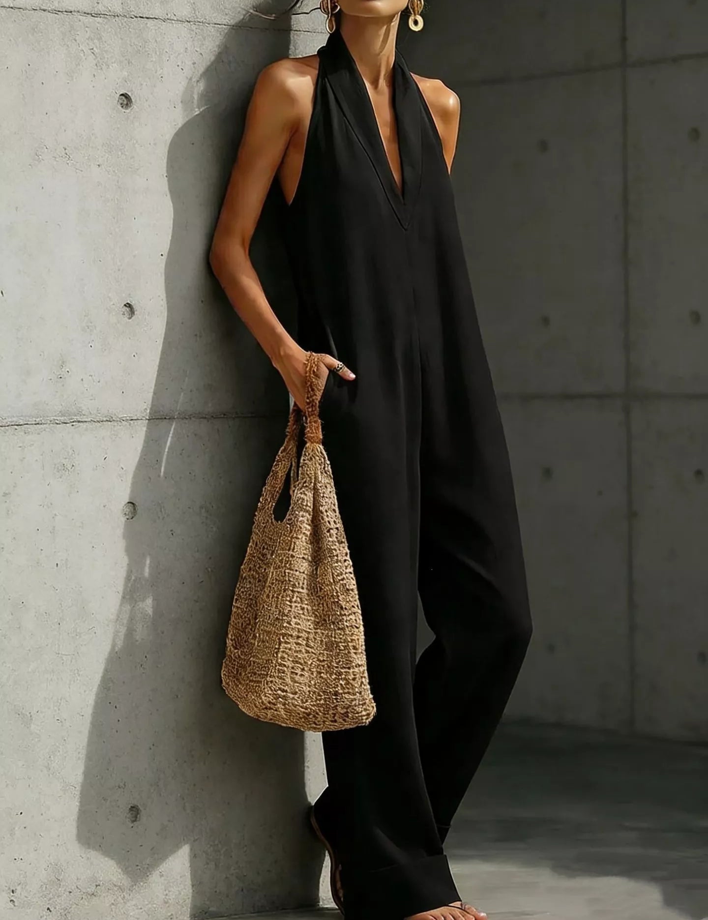 Women's jumpsuit, halter neck