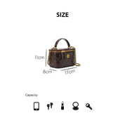 Top Grain Leather Quilted Vanity Box Bag