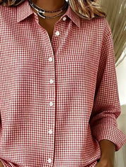 Women's plaid shirt, long sleeve