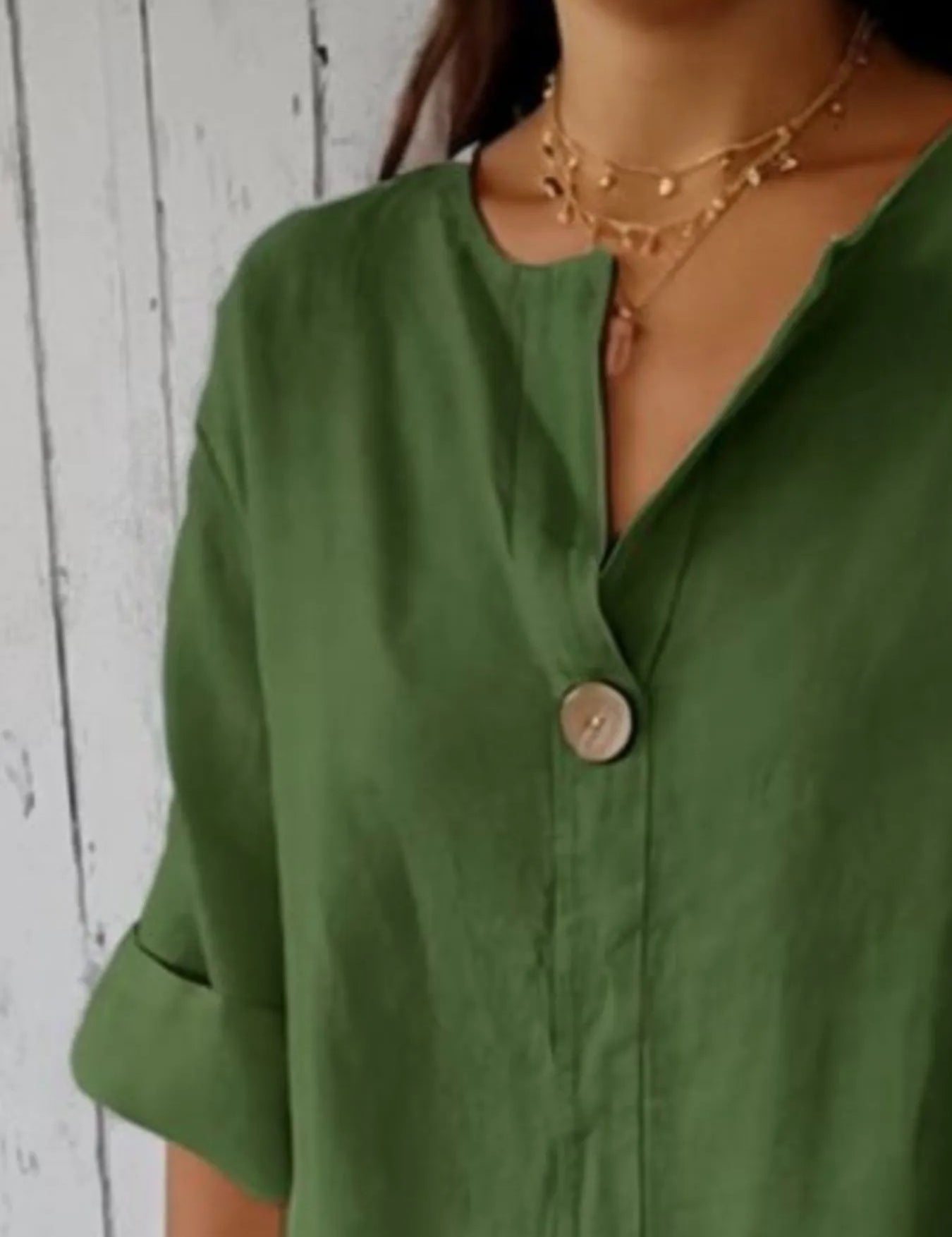 Plus Size Notched Blouse – Black Everyday Style – Chaotic Fashion