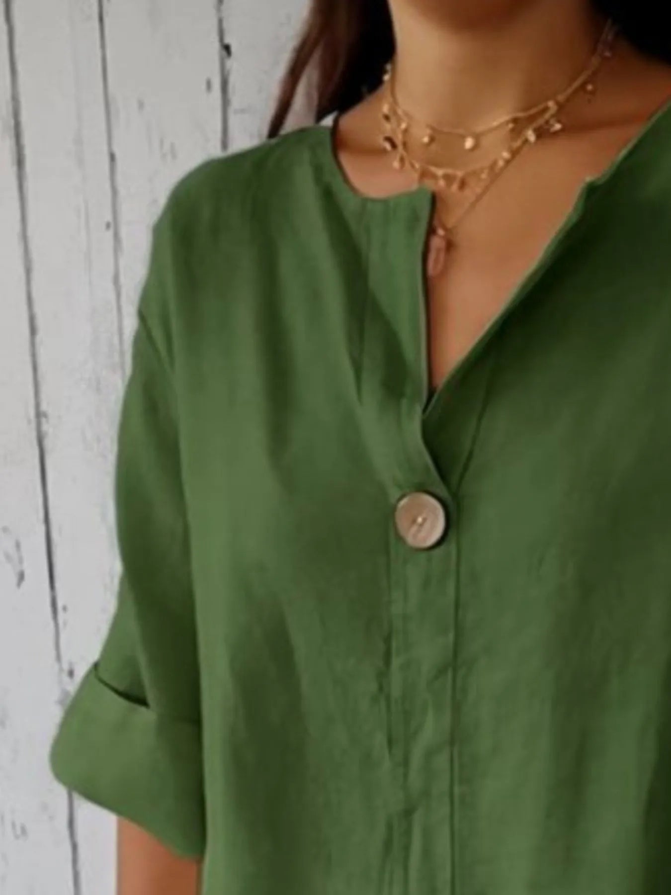 Plus Size Notched Blouse – Black Everyday Style – Chaotic Fashion
