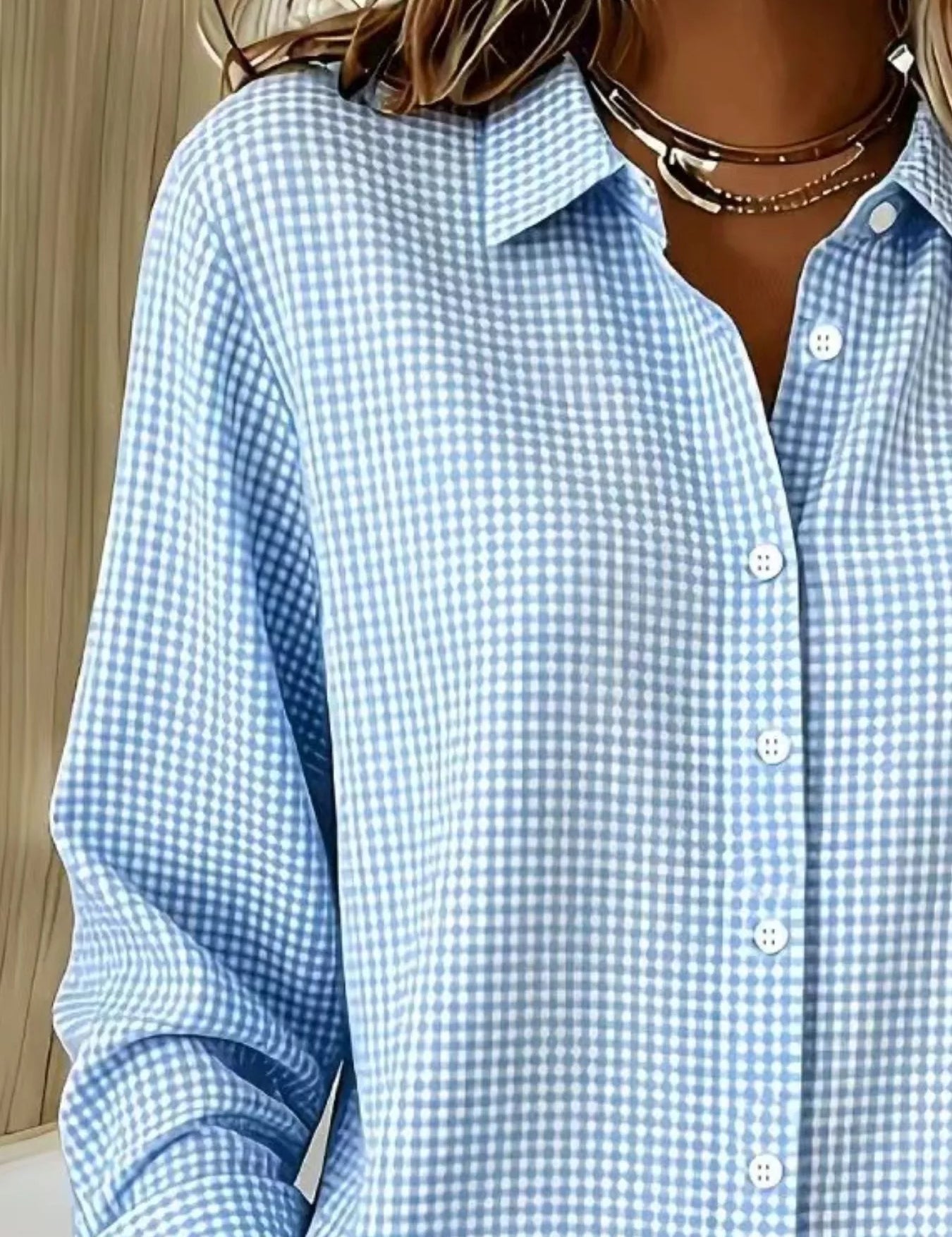 Women's plaid shirt, long sleeve
