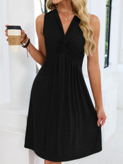Sleeveless Twist Knot Dress – Flattering in Black – Chaotic Fashion