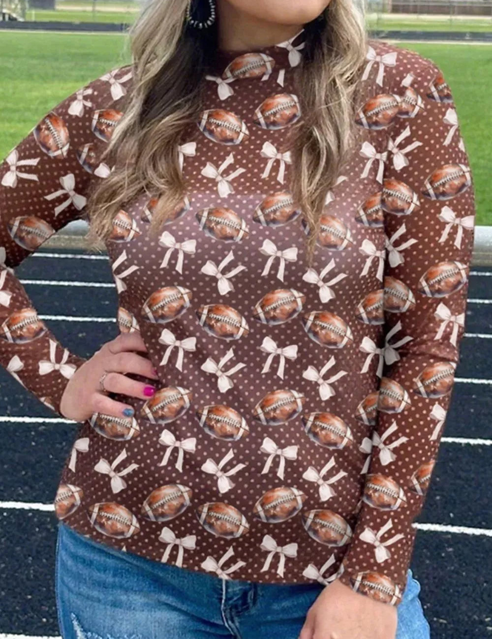 Women's polka dot top, long sleeve