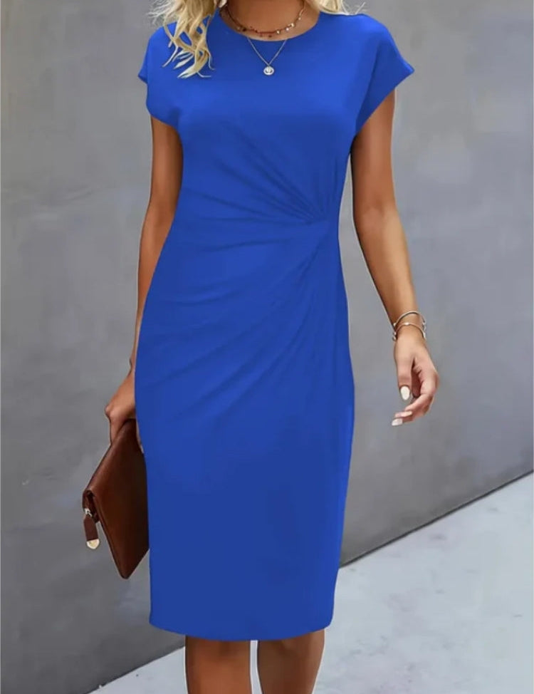 Women's midi dress, short sleeve