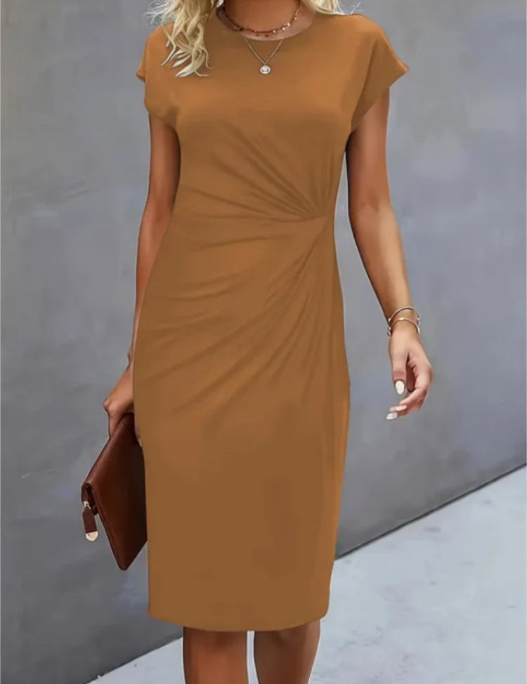 Women's midi dress, short sleeve