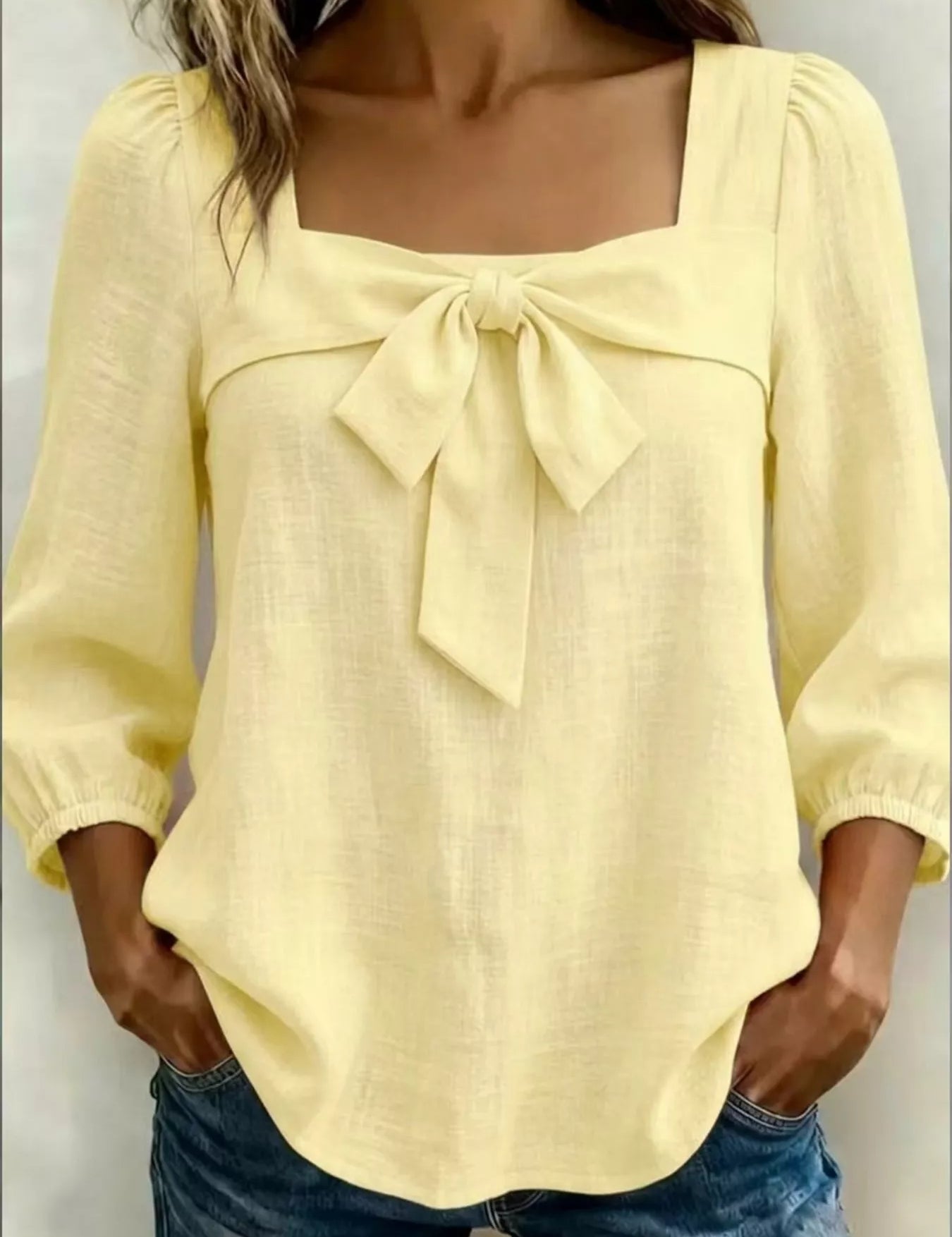 Women's blouse, square neck