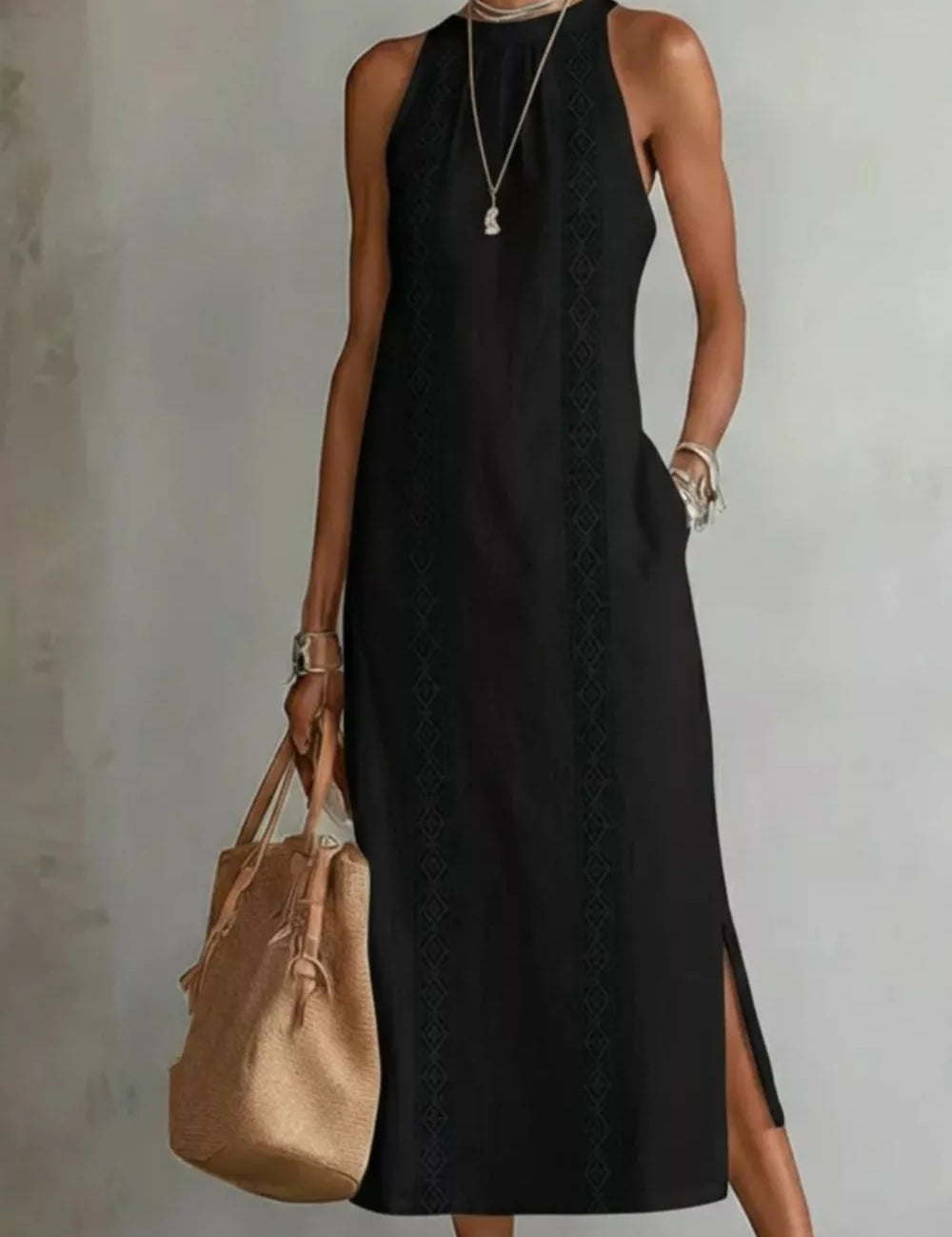 Casual Maxi Dress for Women – Light Blue Soft Drape – Chaotic Fashion