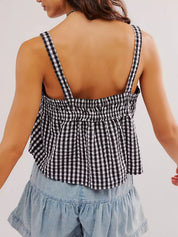 Gingham Crop Top – Black Colorway – Chaotic Fashion