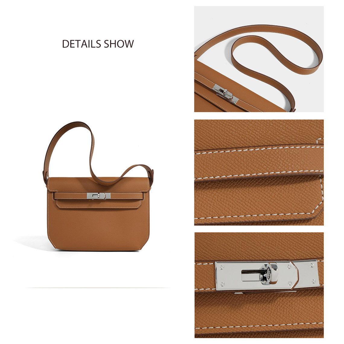 Leather Inspired Kelly Depeches Pouch Bag